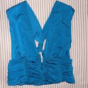 Zara Vibrant Blue Ruched Top